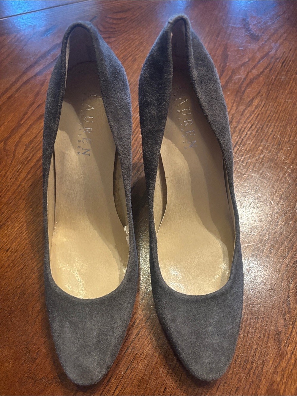 Lauren Ralph Lauren Gray Suede Pointed-Toe Pumps